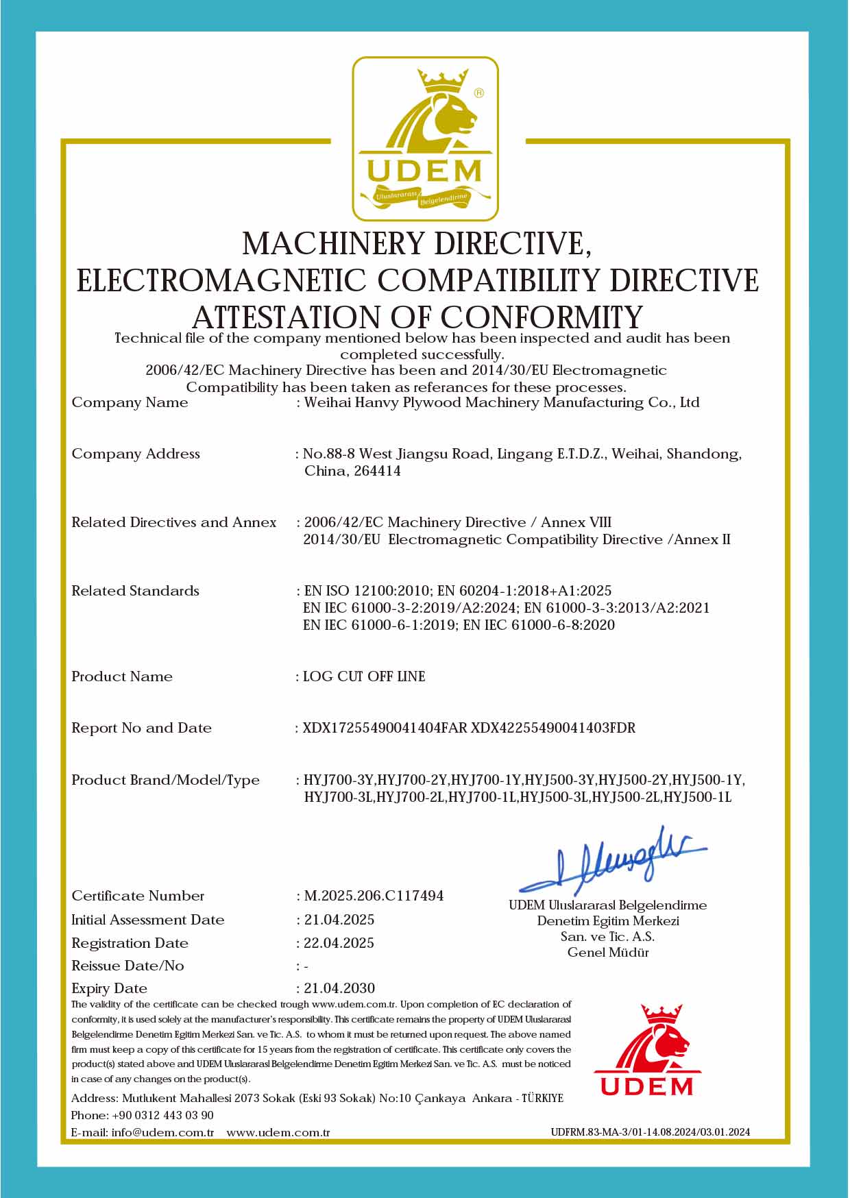 EU Machinery CE Safety Directive (2006/42/EC)