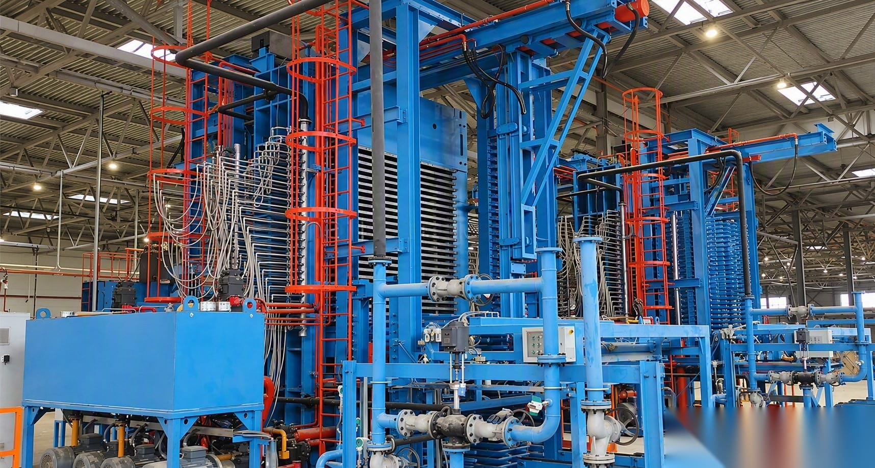 Multi-daylight hydraulic hot press machine for plywood panels