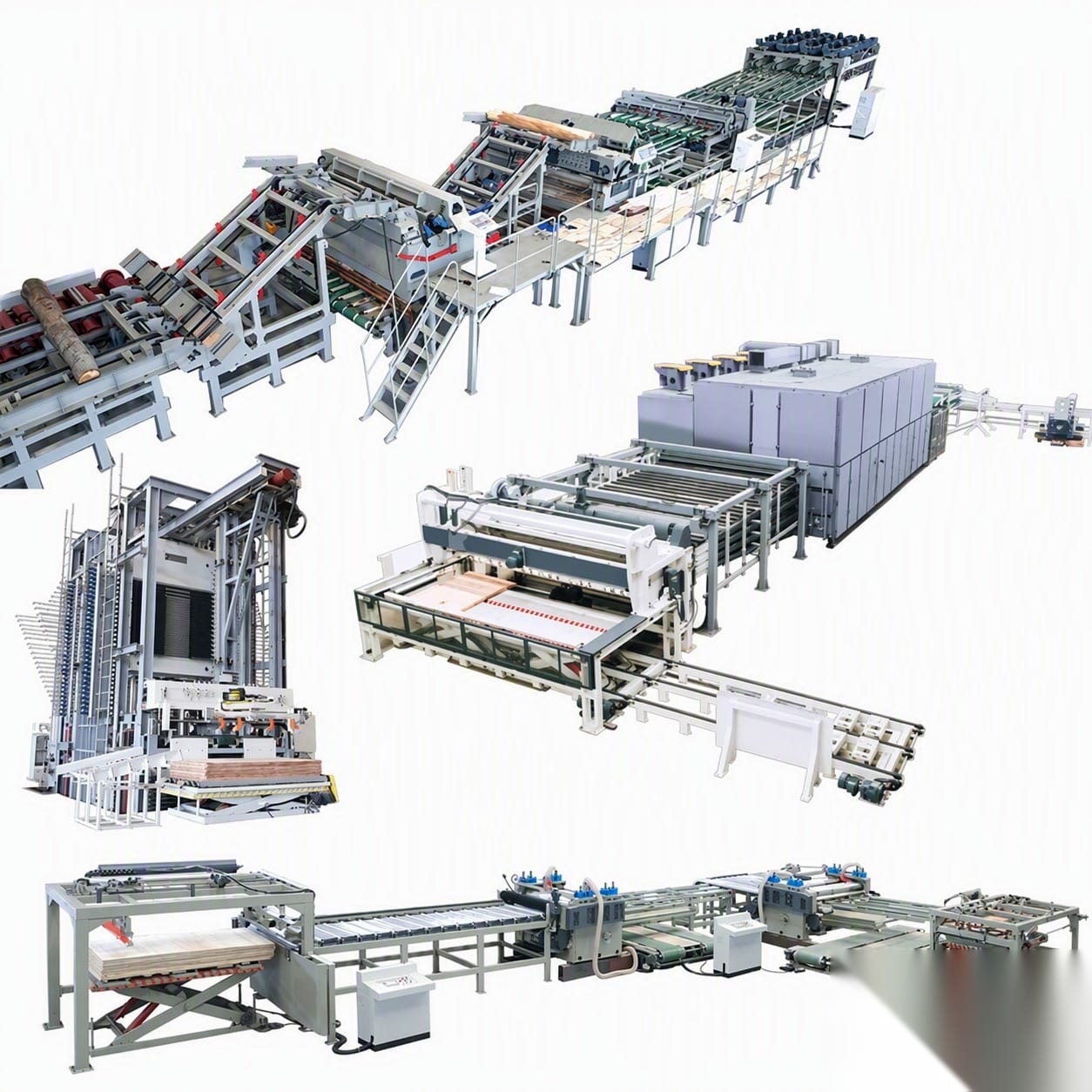 Complete plywood production line layout